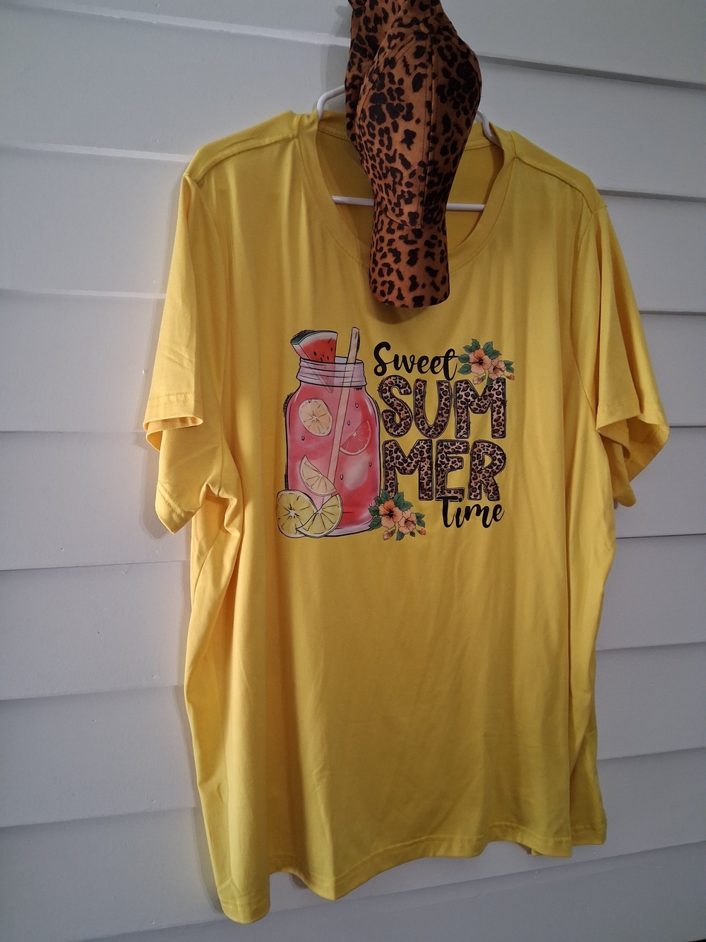 SHEIN Yellow "Sweet Summer Time" Short Sleeve Tee